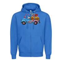 True Royal american truck and flag with stars Zipper Hoodie - HRA Design Shop