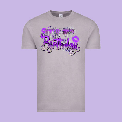 Purple Its My Birthday Vintage Tee Designed By Zillion Design Studio
