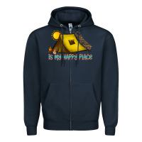 Navy camping is my happy place Zipper Hoodie - CowhideDigitalArt