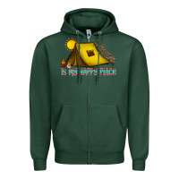 Sports Green camping is my happy place Zipper Hoodie - CowhideDigitalArt