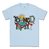 Dusty Blue tanned and tipsy Classic Tee - SublimationCraftShop