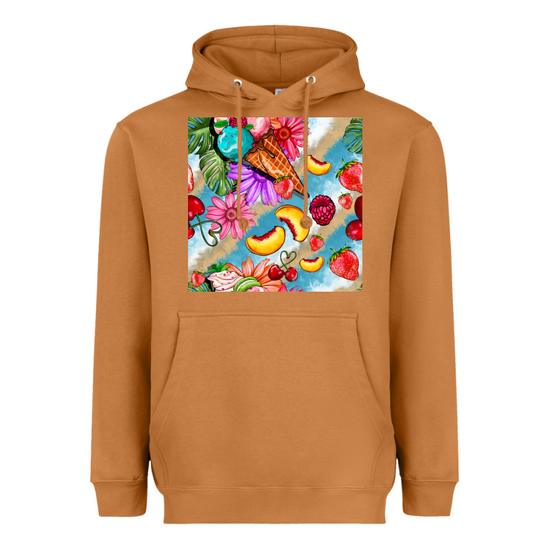 Flowers Ice Cream Fruit Heavyweight Hoodie by BundleAndBundleShop | Teevron