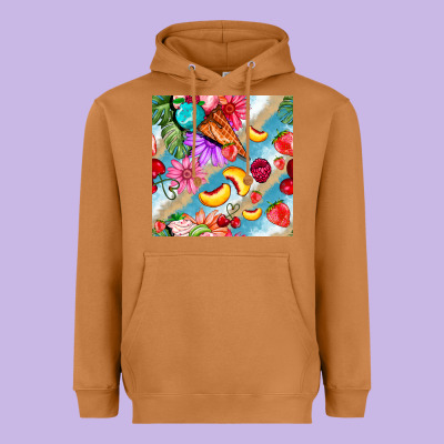 Flowers Ice Cream Fruit Heavyweight Hoodie Designed By Bundleandbundleshop