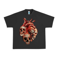 Pigment Black Heart Skulls Urban Heavy Tee - RanaPortraitStore