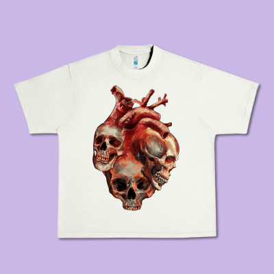 Urban Heavy Tee Heart Skulls