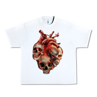 White Heart Skulls Urban Heavy Tee - RanaPortraitStore