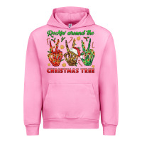 Fuchsia Pink Rockin' Around The Christmas Tree Urban Hoodie - BundleAndBundleShop