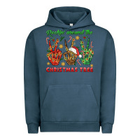 Pigment Midnight Navy Rockin' Around The Christmas Tree Urban Hoodie - BundleAndBundleShop