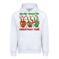 White Rockin' Around The Christmas Tree Urban Hoodie - BundleAndBundleShop