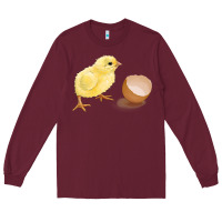 Burgundy chick with egg Long Sleeve Tee - RanaPortraitStore