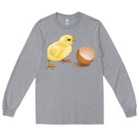 Heather Grey chick with egg Long Sleeve Tee - RanaPortraitStore