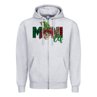 Heather Grey girl mini elf skull Zipper Hoodie - FaDigitalArtStudio