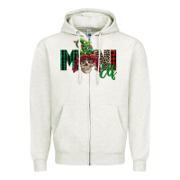 Oatmeal Heather girl mini elf skull Zipper Hoodie - FaDigitalArtStudio