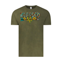 Vintage Olive blessed life western Vintage Tee - texasbilliewilder