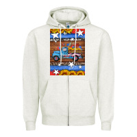 Oatmeal Heather american truck air freshener Zipper Hoodie - HRA Design Shop
