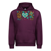 Mauve Wine Peace Love Cross Urban Hoodie - BundleAndBundleShop