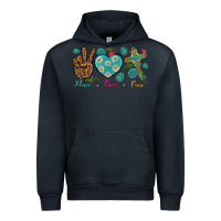 Navy Peace Love Cross Urban Hoodie - BundleAndBundleShop