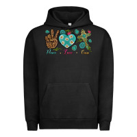 Pigment Black Peace Love Cross Urban Hoodie - BundleAndBundleShop