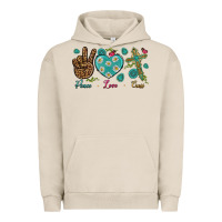 Pigment French Oak Peace Love Cross Urban Hoodie - BundleAndBundleShop