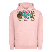 Pigment Salmon Peace Love Cross Urban Hoodie - BundleAndBundleShop