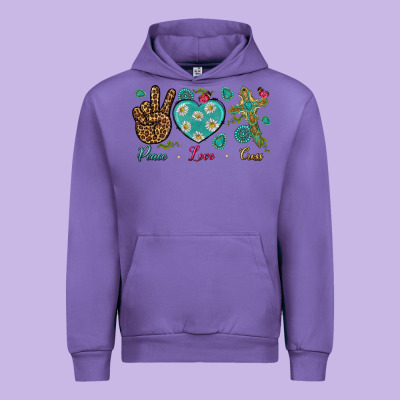 Peace Love Cross Urban Hoodie Designed By Bundleandbundleshop