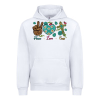 White Peace Love Cross Urban Hoodie - BundleAndBundleShop