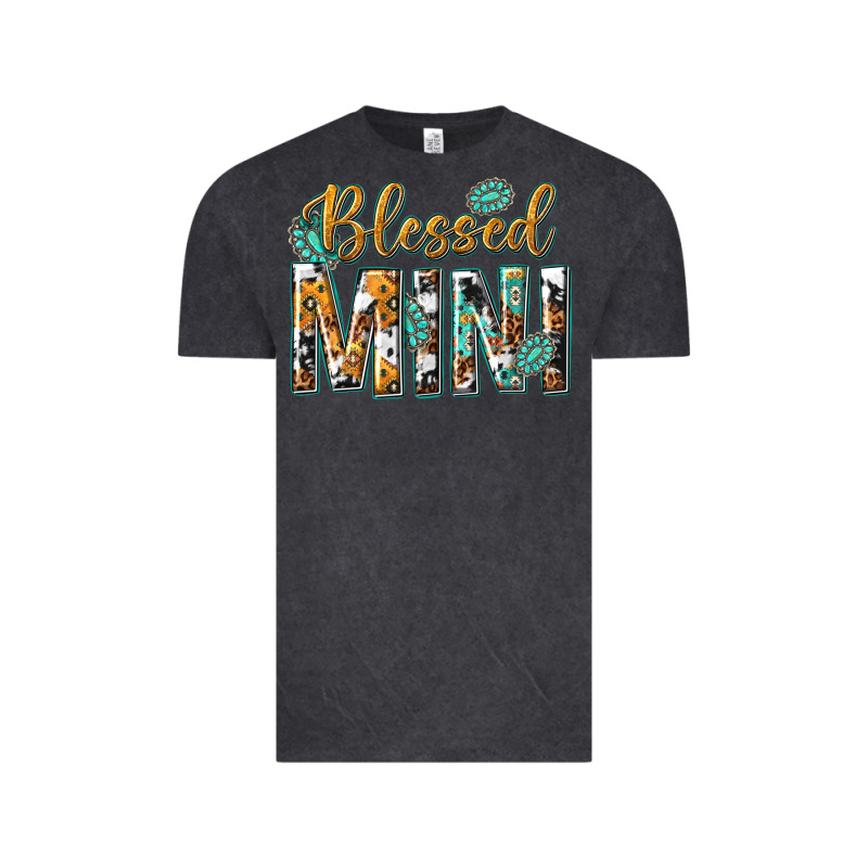 Blessed Mini With Leopard And Aztec Vintage Tee by texasbilliewilder | Teevron