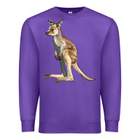 Purple baby kangaroo Premium Sweatshirt - LillyAllenDesigns