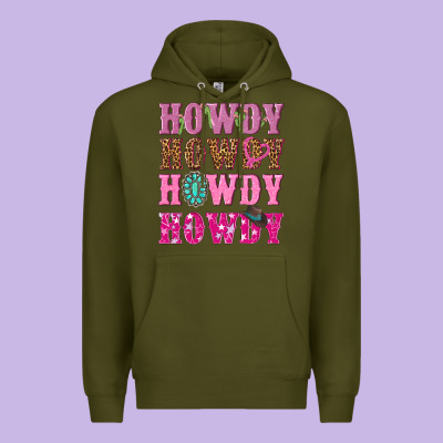 Pink Howdy Howdy Howdy Premium Hoodie Designed By Nancycooperartshop