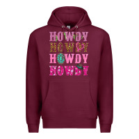 Burgundy pink howdy howdy howdy Premium Hoodie - NancyCooperArtShop