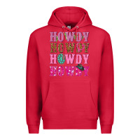 Cardinal pink howdy howdy howdy Premium Hoodie - NancyCooperArtShop