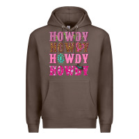 Coffee pink howdy howdy howdy Premium Hoodie - NancyCooperArtShop