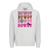 Dove Grey pink howdy howdy howdy Premium Hoodie - NancyCooperArtShop