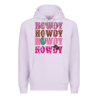 Lilac pink howdy howdy howdy Premium Hoodie - NancyCooperArtShop