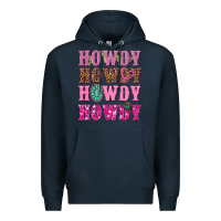 Navy pink howdy howdy howdy Premium Hoodie - NancyCooperArtShop