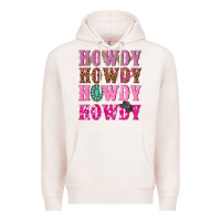 Pale Pink pink howdy howdy howdy Premium Hoodie - NancyCooperArtShop