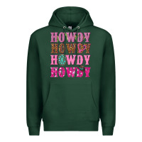 Sports Green pink howdy howdy howdy Premium Hoodie - NancyCooperArtShop