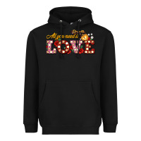 Black all you need is love Heavyweight Hoodie - AdoDesignShop
