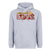 Heather Grey all you need is love Heavyweight Hoodie - AdoDesignShop