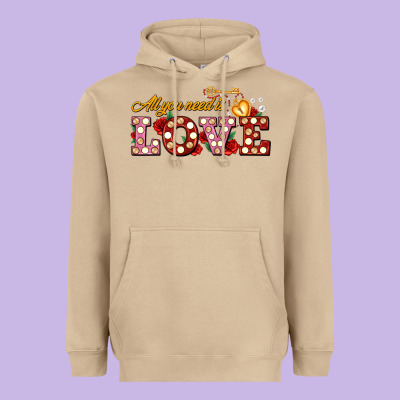 All You Need Is Love Heavyweight Hoodie Designed By Adodesignshop