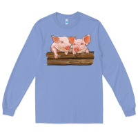 Colony Blue barn pigs Long Sleeve Tee - RanaPortraitStore