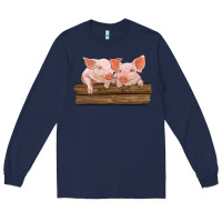 Navy barn pigs Long Sleeve Tee - RanaPortraitStore