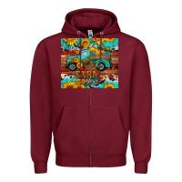 Burgundy western farm life truck sunflowers  mousepad Zipper Hoodie - HRA Design Shop