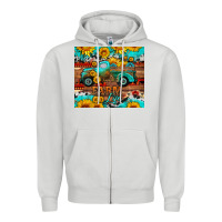 Dove Grey western farm life truck sunflowers  mousepad Zipper Hoodie - HRA Design Shop