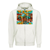 Oatmeal Heather western farm life truck sunflowers  mousepad Zipper Hoodie - HRA Design Shop