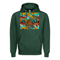 Sports Green western farm life truck sunflowers  mousepad Zipper Hoodie - HRA Design Shop