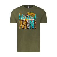 Vintage Olive blessed mini with sunflowers Vintage Tee - texasbilliewilder