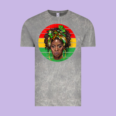 Black Women Vintage Tee Designed By Barkaloodesign