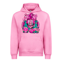 Fuchsia Pink Breast Cancer Gnomies Truck Urban Hoodie - BundleAndBundleShop