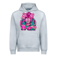 Heather Grey Breast Cancer Gnomies Truck Urban Hoodie - BundleAndBundleShop